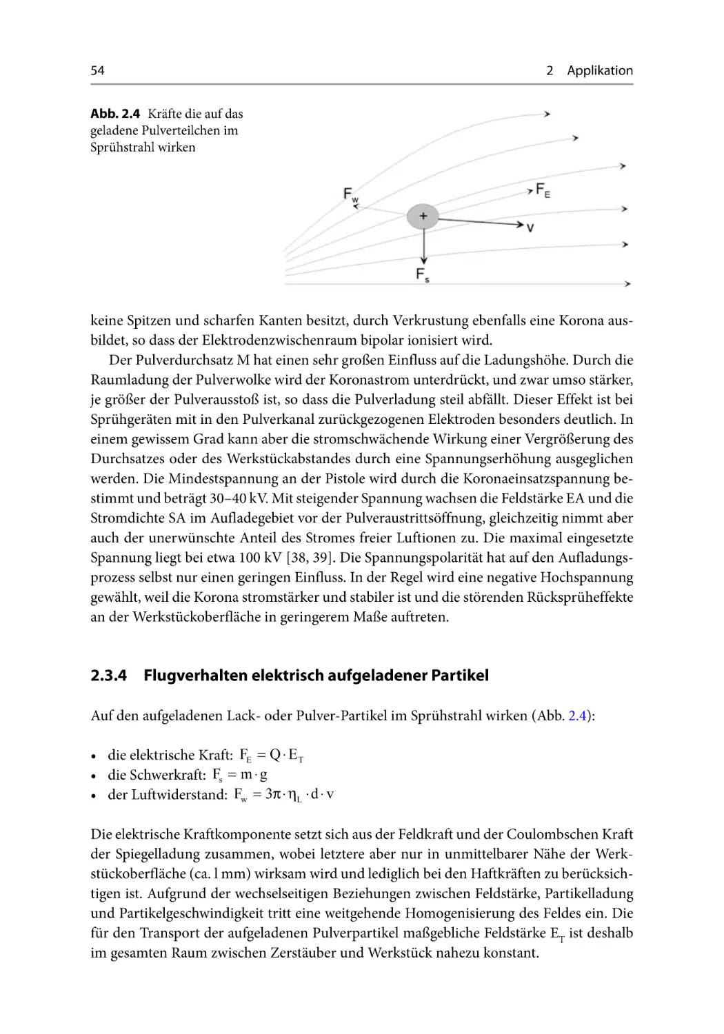 2.3.4 Flugverhalten elektrisch aufgeladener Partikel