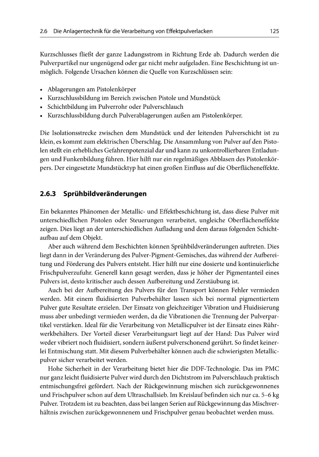 2.6.3 Sprühbildveränderungen