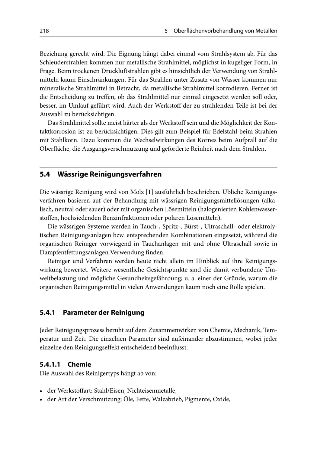 5.4 Wässrige Reinigungsverfahren
5.4.1 Parameter der Reinigung
5.4.1.1 Chemie