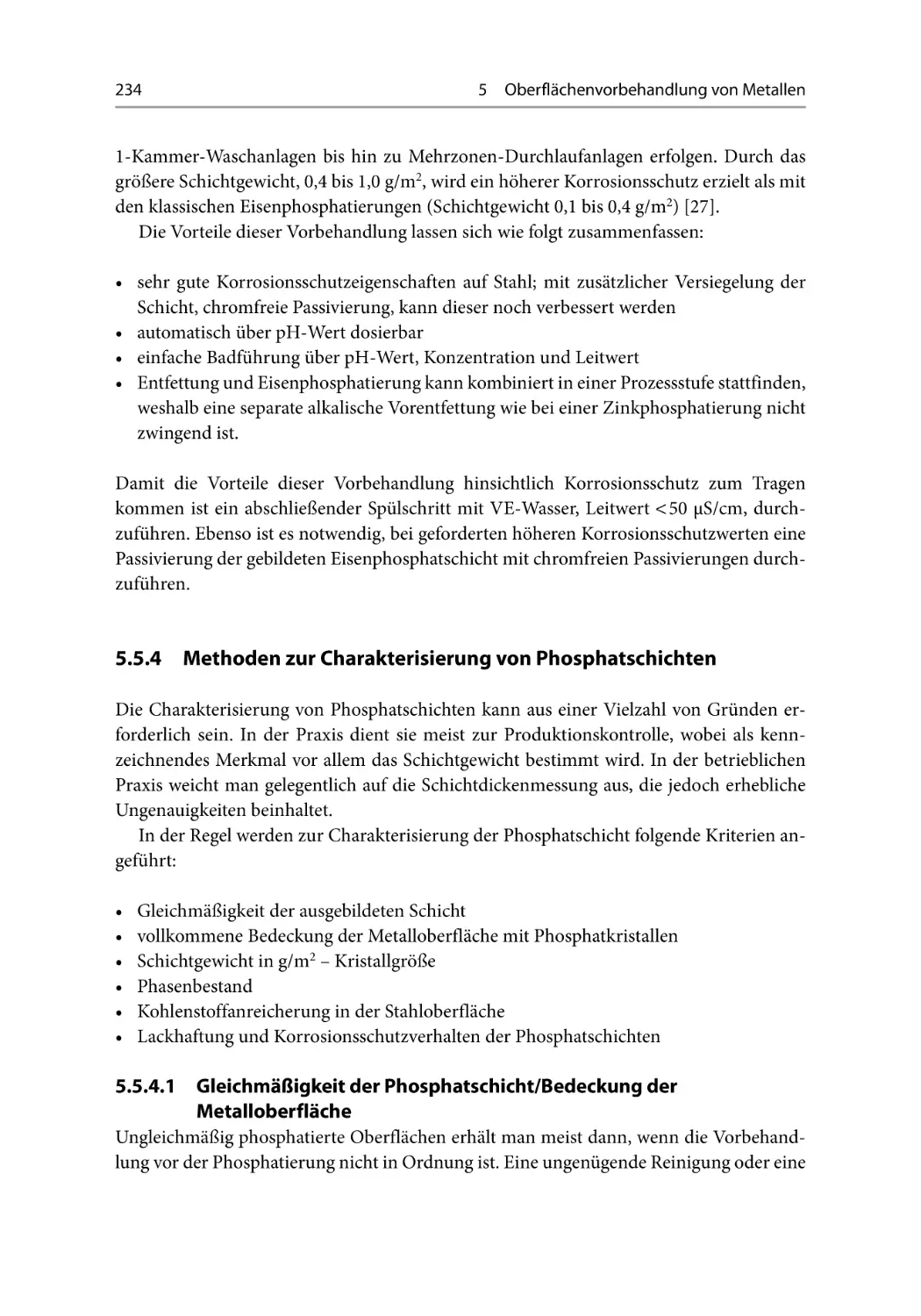 5.5.4 Methoden zur Charakterisierung von Phosphatschichten
5.5.4.1 Gleichmäßigkeit der Phosphatschicht/Bedeckung der Metalloberfläche