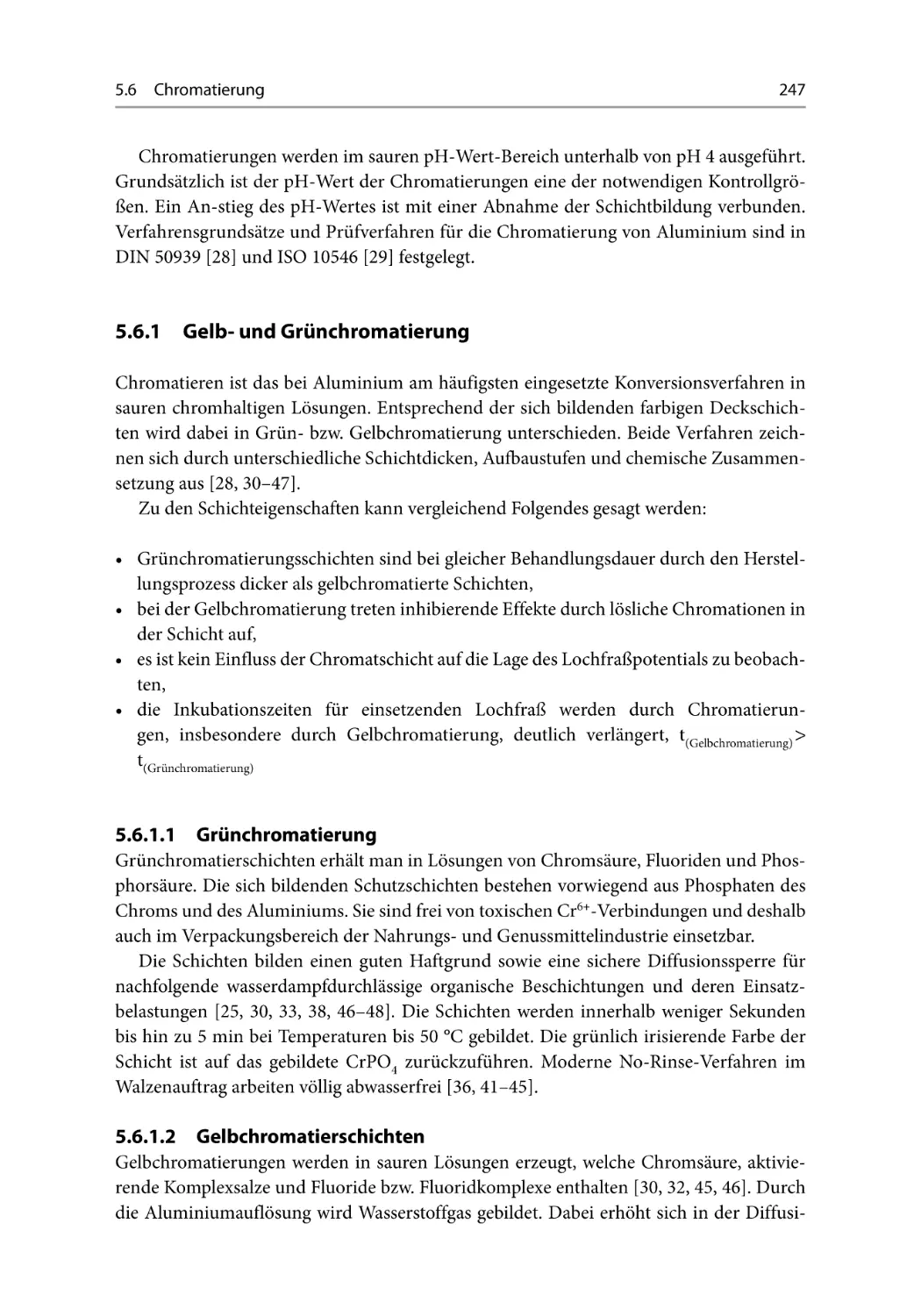 5.6.1 Gelb- und Grünchromatierung
5.6.1.1 Grünchromatierung
5.6.1.2 Gelbchromatierschichten