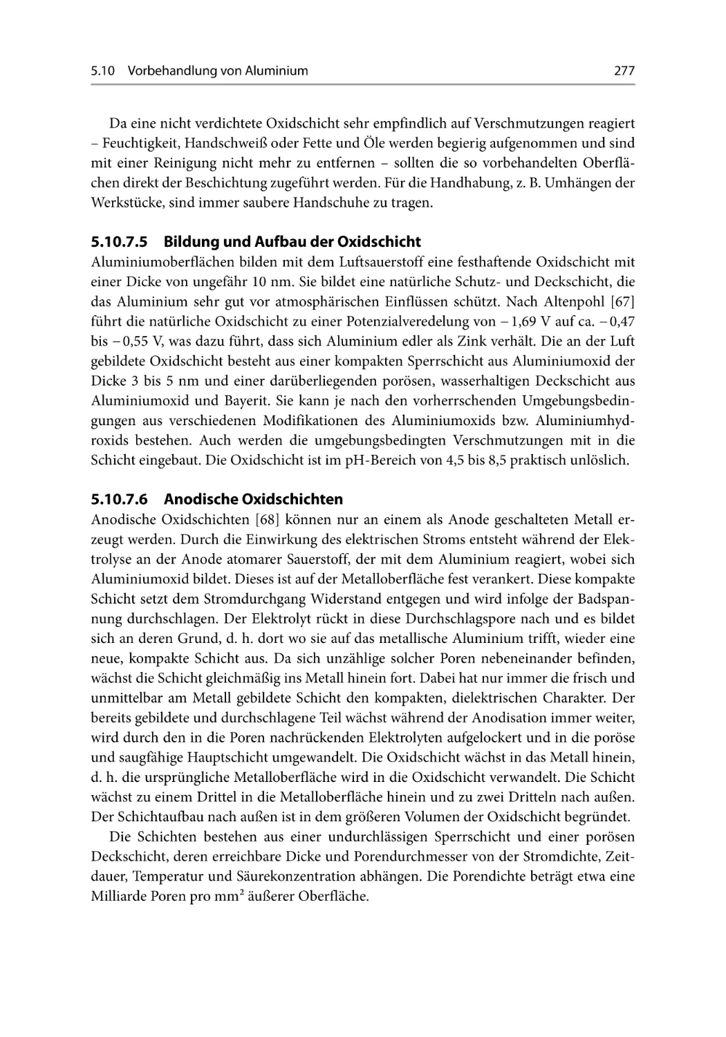 5.10.7.5 Bildung und Aufbau der Oxidschicht
5.10.7.6 Anodische Oxidschichten