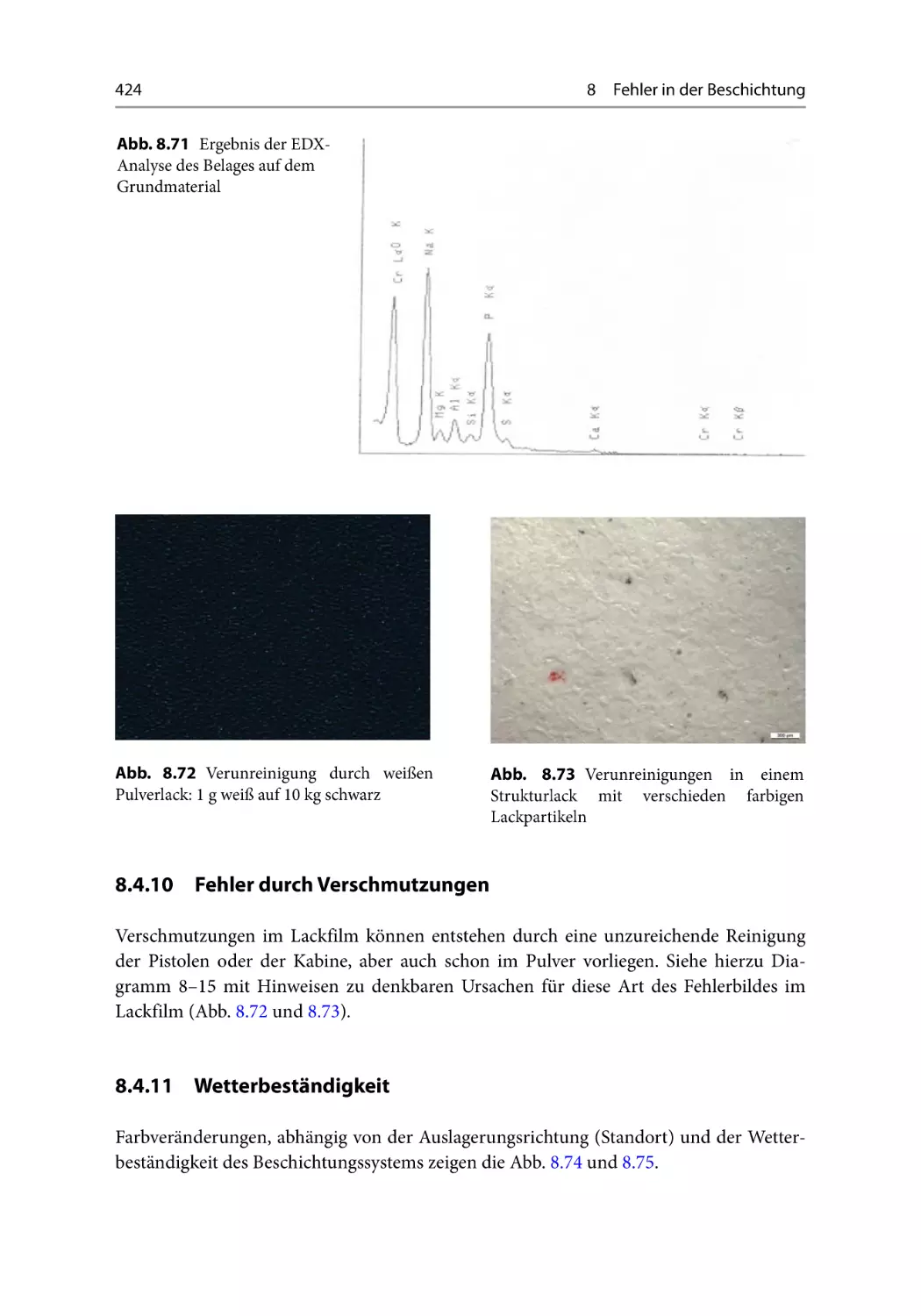 8.4.10 Fehler durch Verschmutzungen
8.4.11 Wetterbeständigkeit