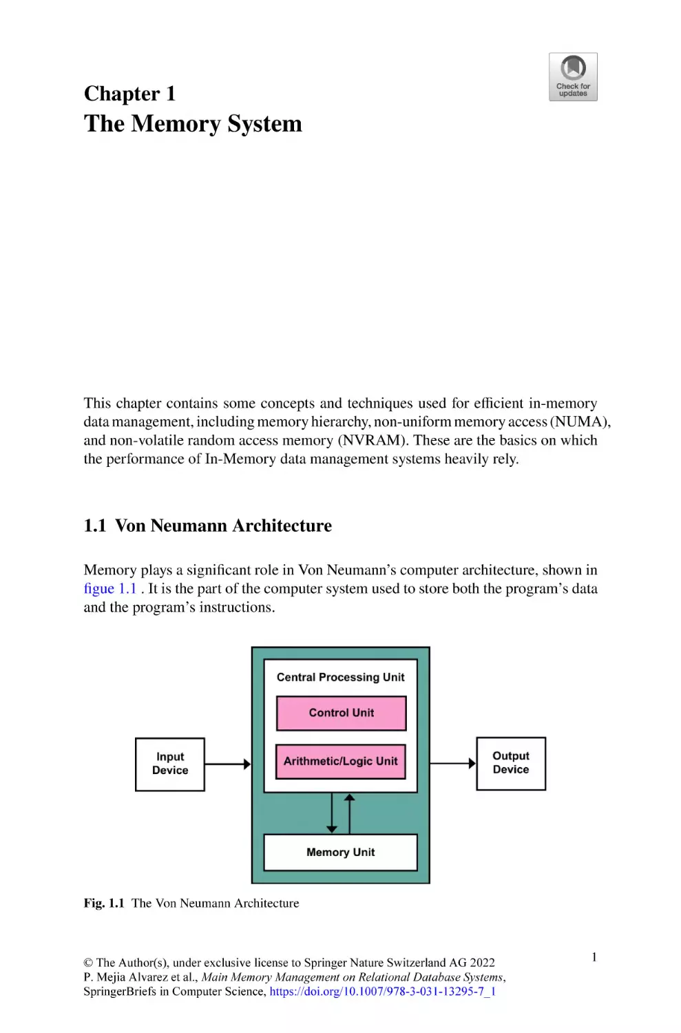 Chapter 1 The Memory System
1.1 Von Neumann Architecture