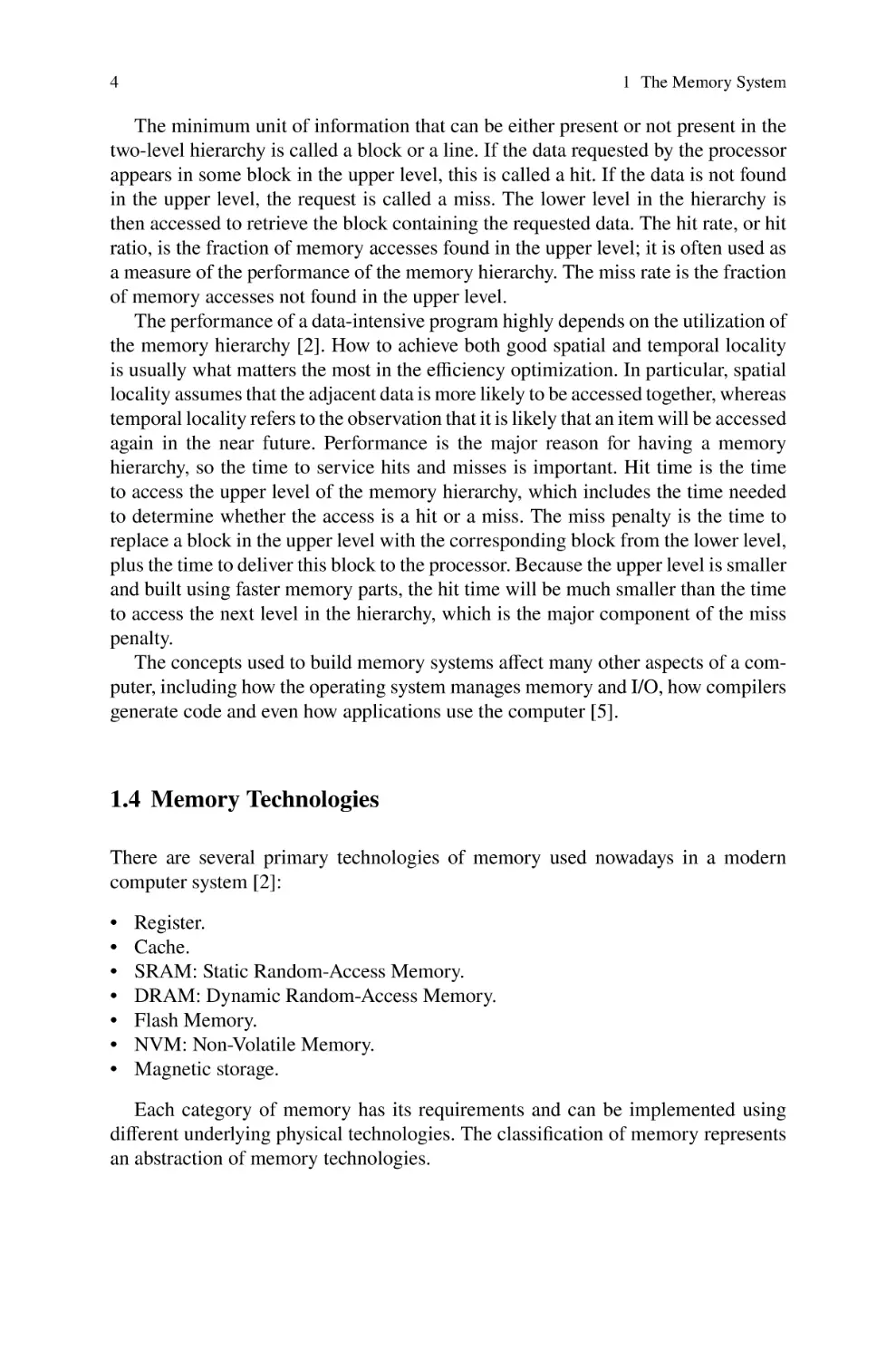 1.4 Memory Technologies