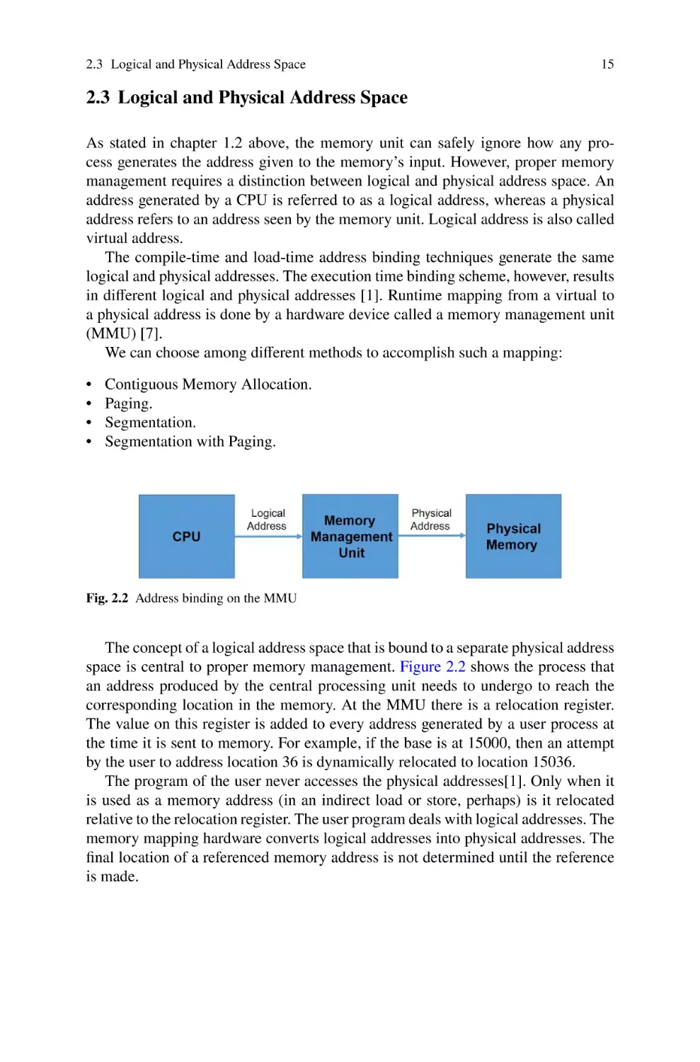 2.3 Logical and Physical Address Space