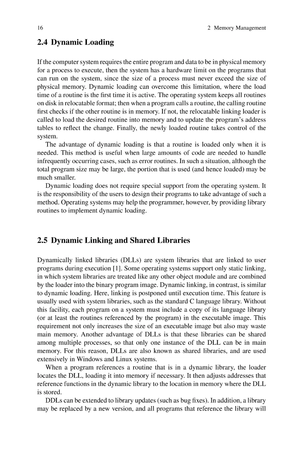 2.4 Dynamic Loading
2.5 Dynamic Linking and Shared Libraries