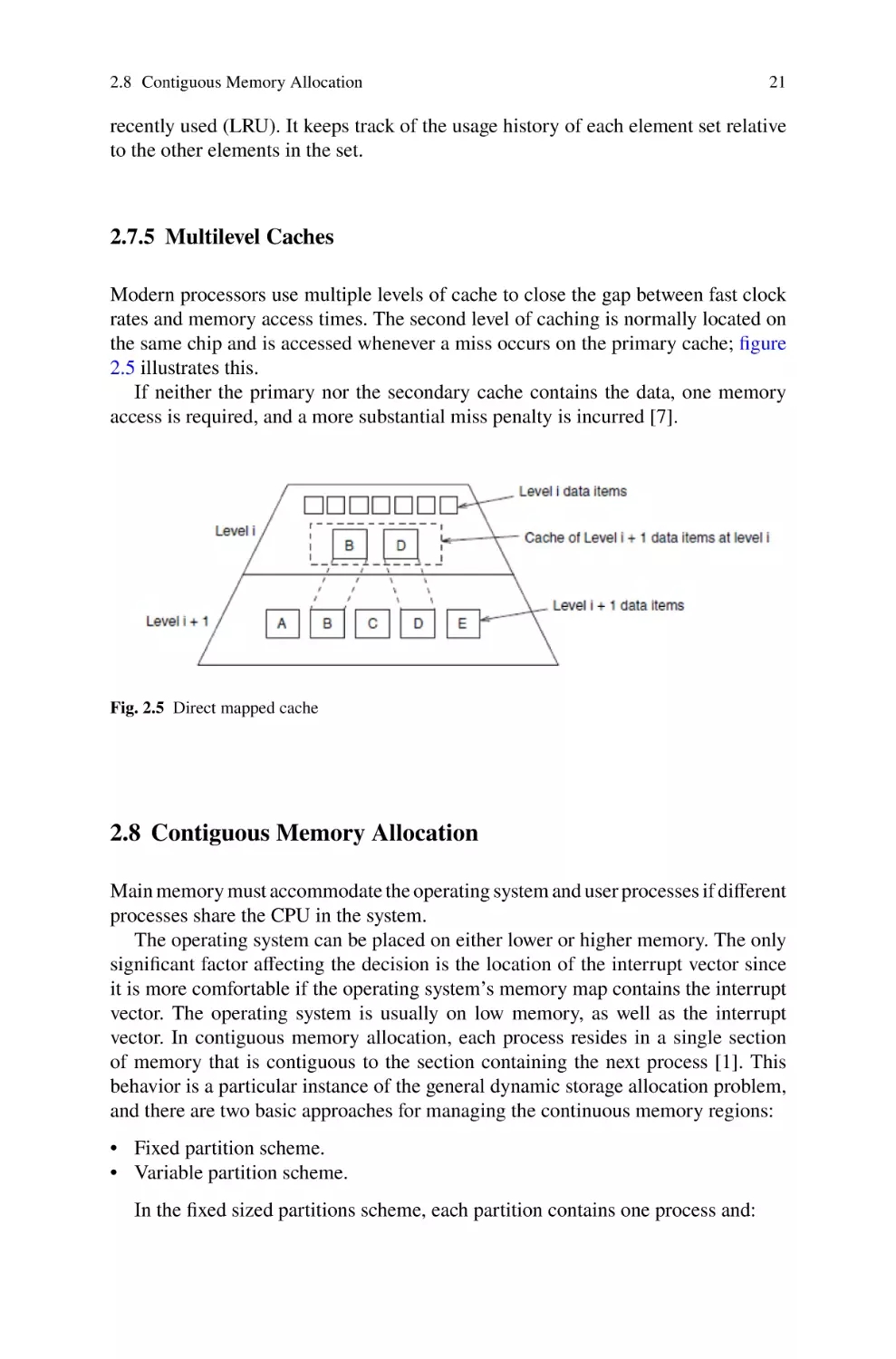 2.7.5 Multilevel Caches
2.8 Contiguous Memory Allocation