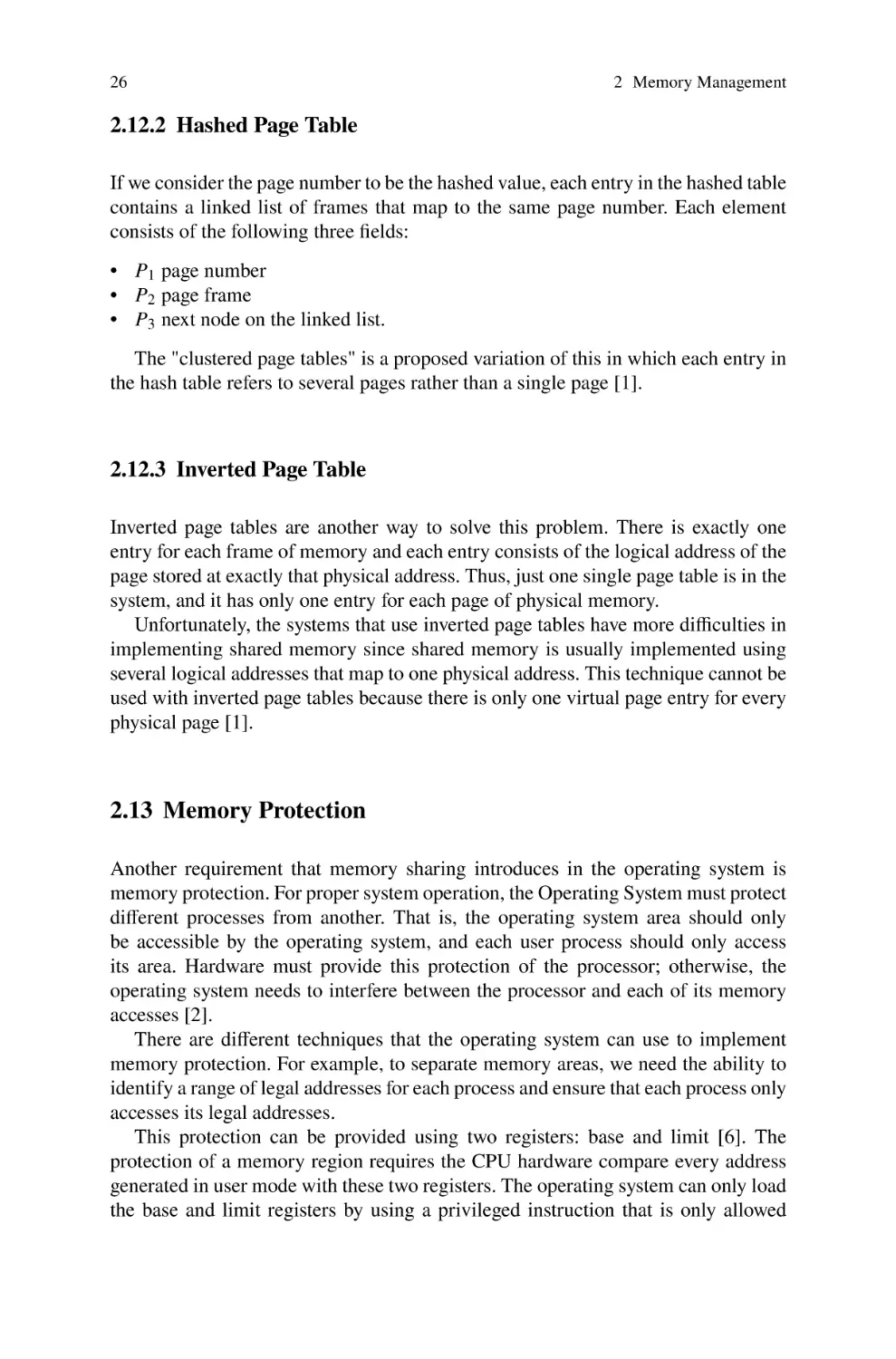 2.12.2 Hashed Page Table
2.12.3 Inverted Page Table
2.13 Memory Protection