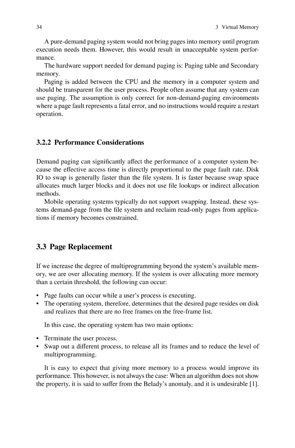 3.2.2 Performance Considerations
3.3 Page Replacement