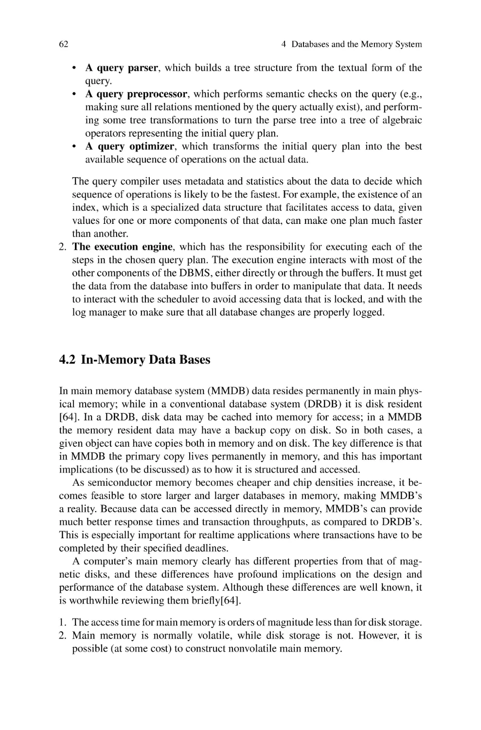 4.2 In-Memory Data Bases