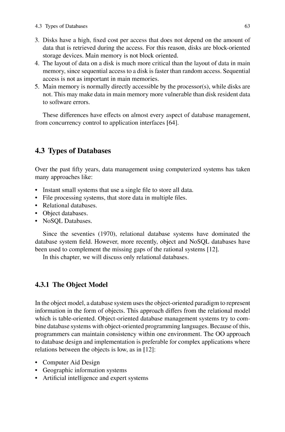 4.3 Types of Databases
4.3.1 The Object Model