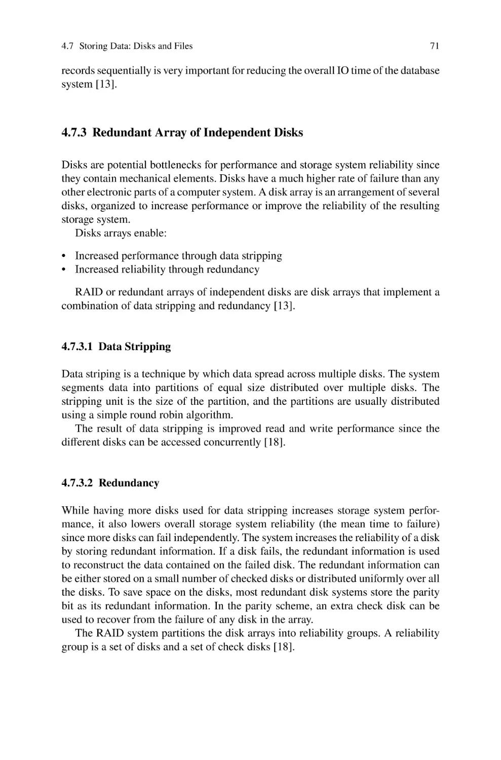 4.7.3 Redundant Array of Independent Disks