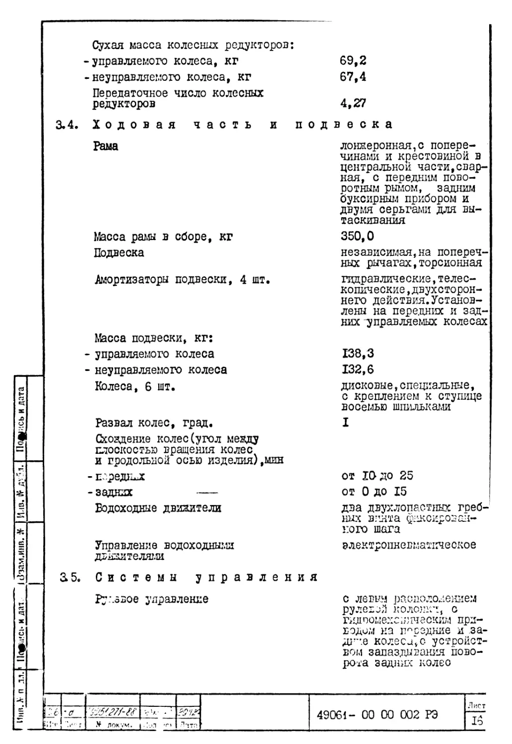 3.4. Ходовая часть и подвеска
З.5. Системы управления