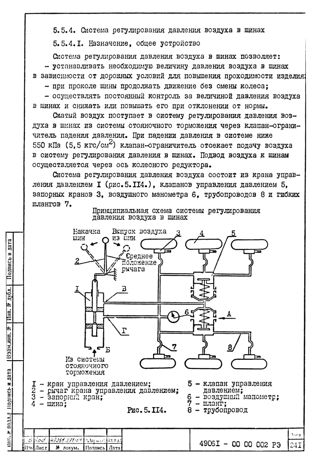 5.5.4. Система регулирования давления воздуха в шинах