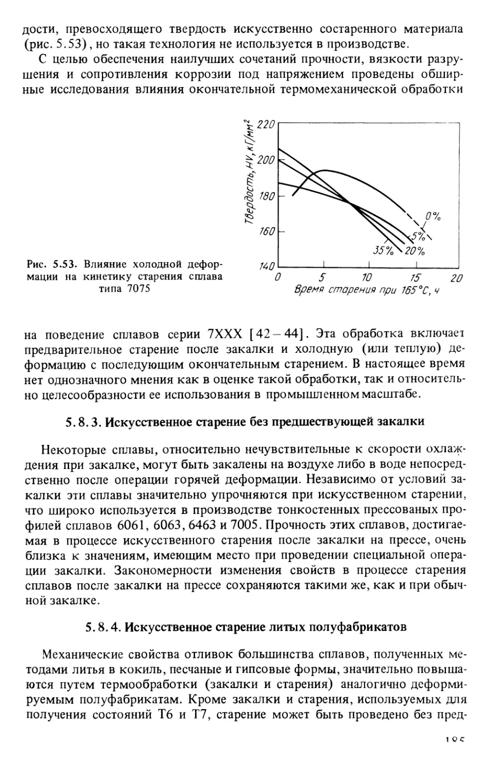 5.8.3. Искусственное старение без предшествующей закалки
5.8.4. Искусственное старение литых полуфабрикатов