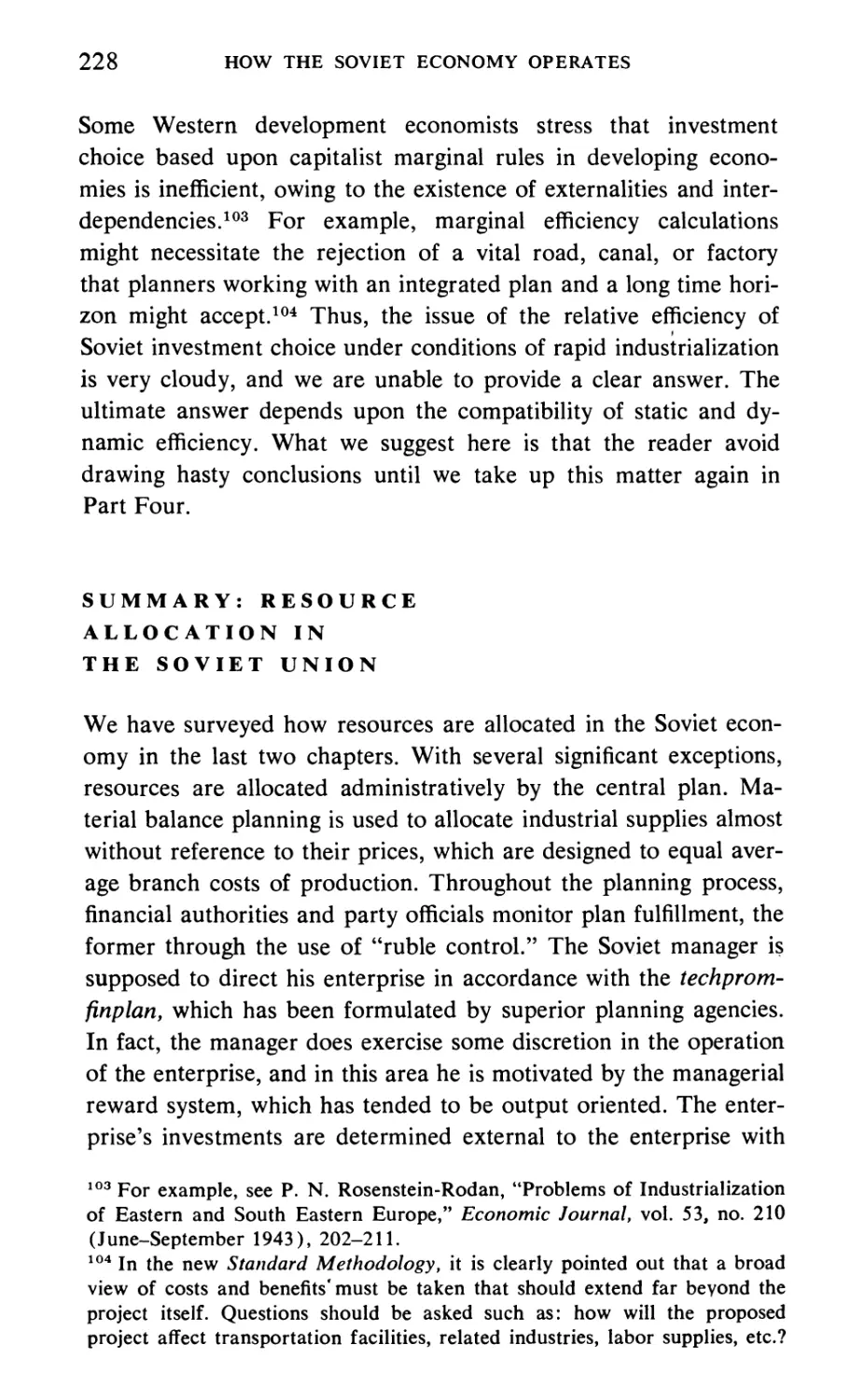 Summary: Resource Allocation in the Soviet Union