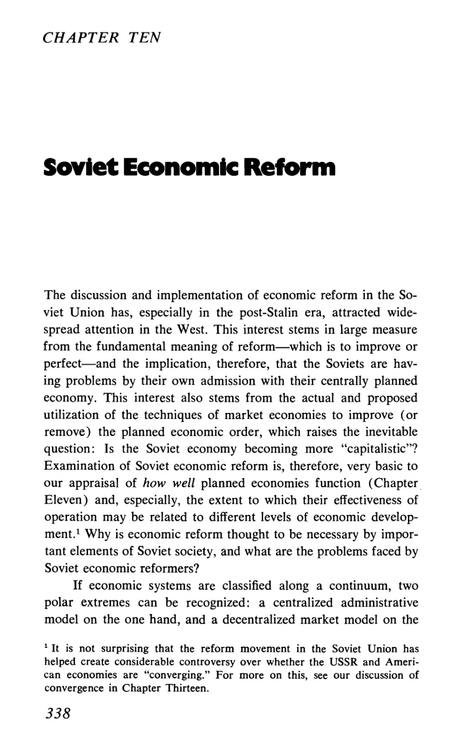 Chapter Ten soviet economic reform