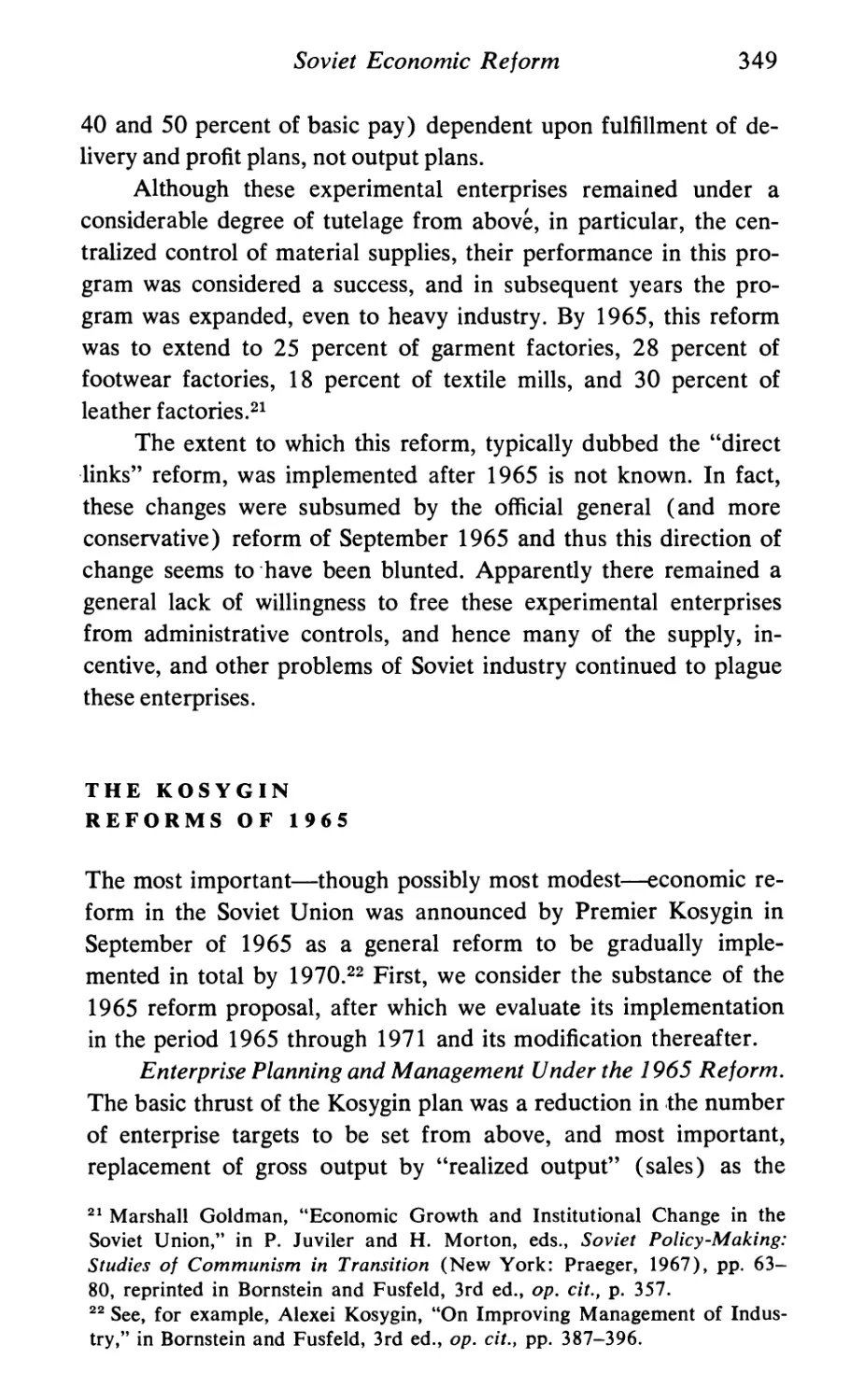 The Kosygin Reforms of 1965