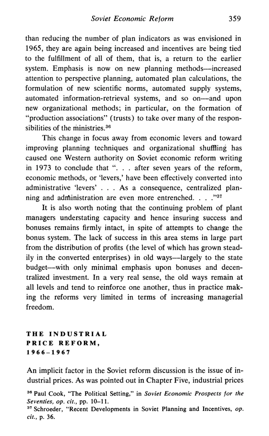 The Industrial Price Reform, 1966-1967