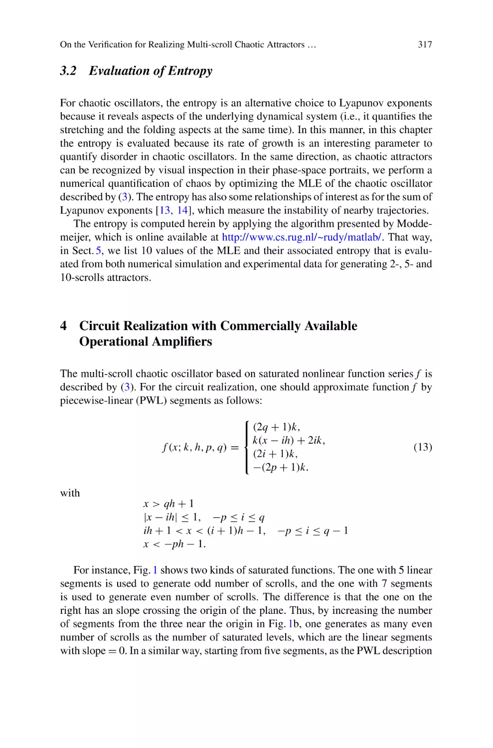 3.2 Evaluation of Entropy
4 Circuit Realization with Commercially Available Operational Amplifiers