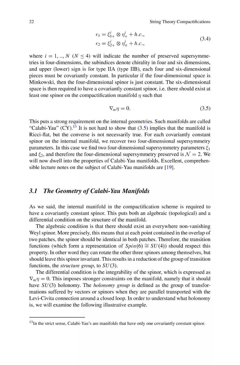 3.1 The Geometry of Calabi-Yau Manifolds