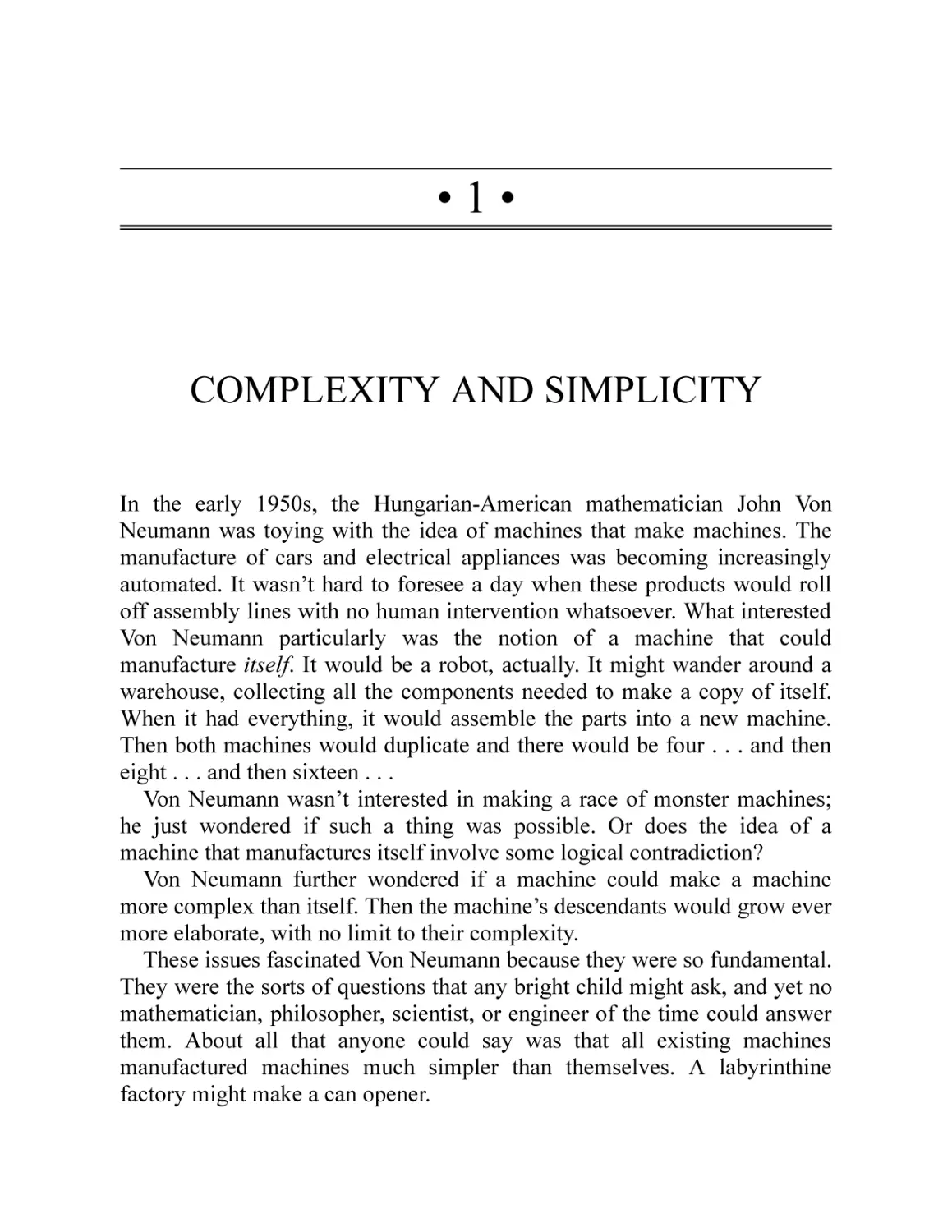 1 · Complexity and Simplicity