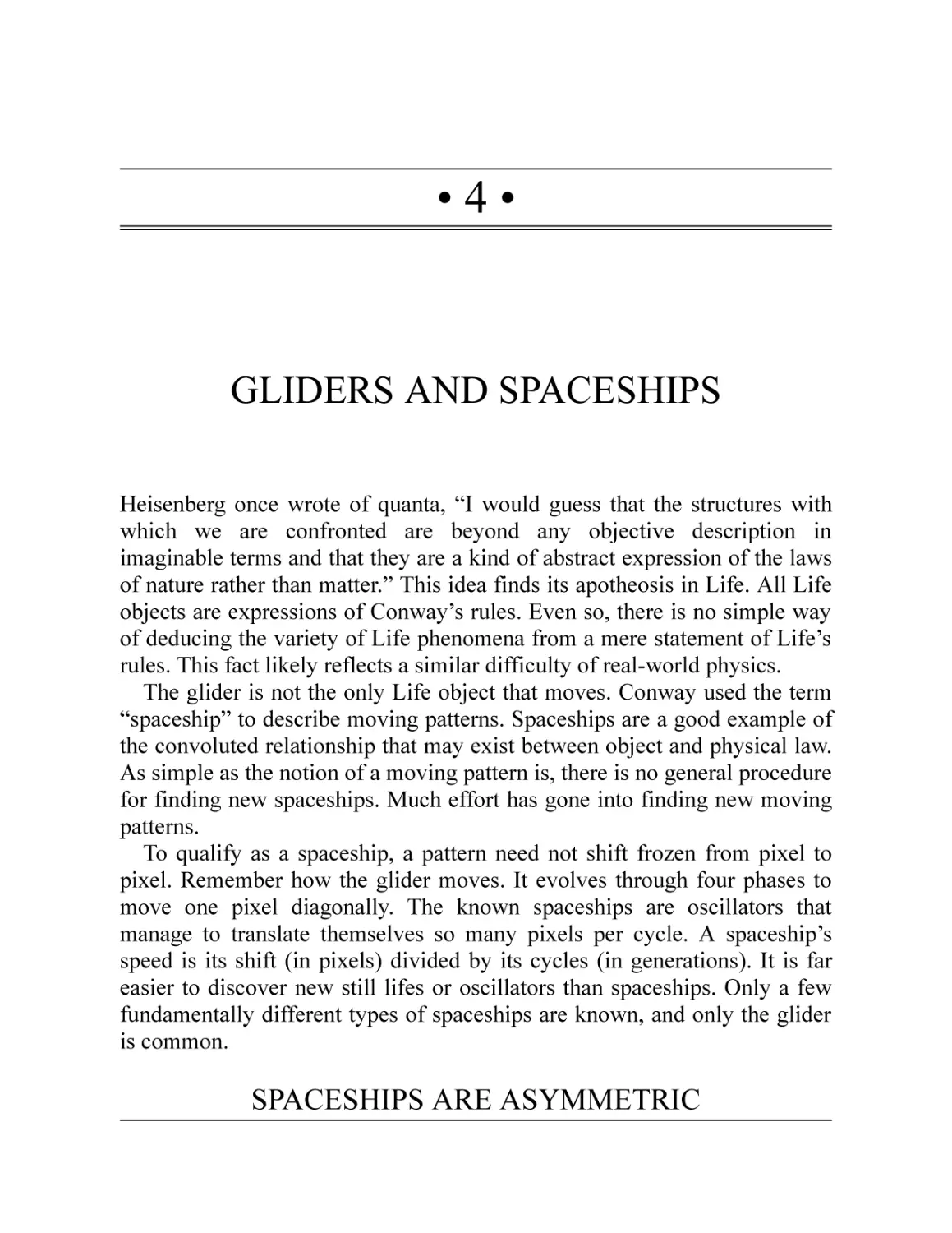 4 · Gliders and Spaceships