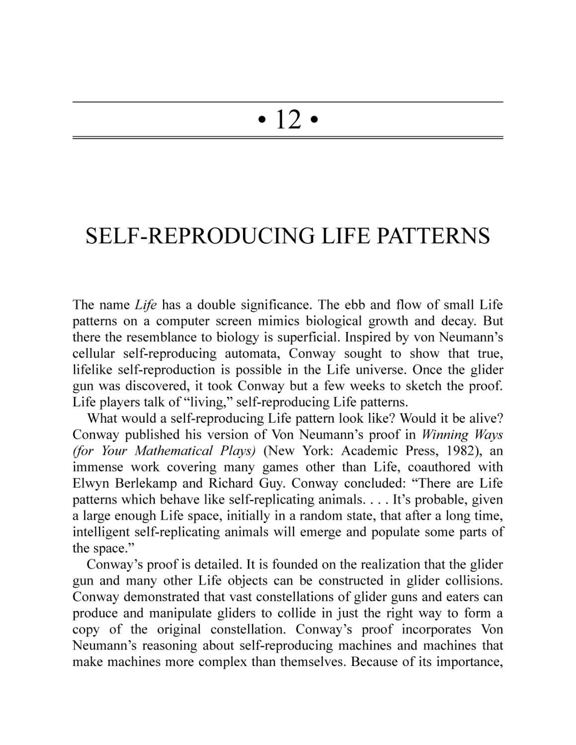 12 · Self-Reproducing Life Patterns