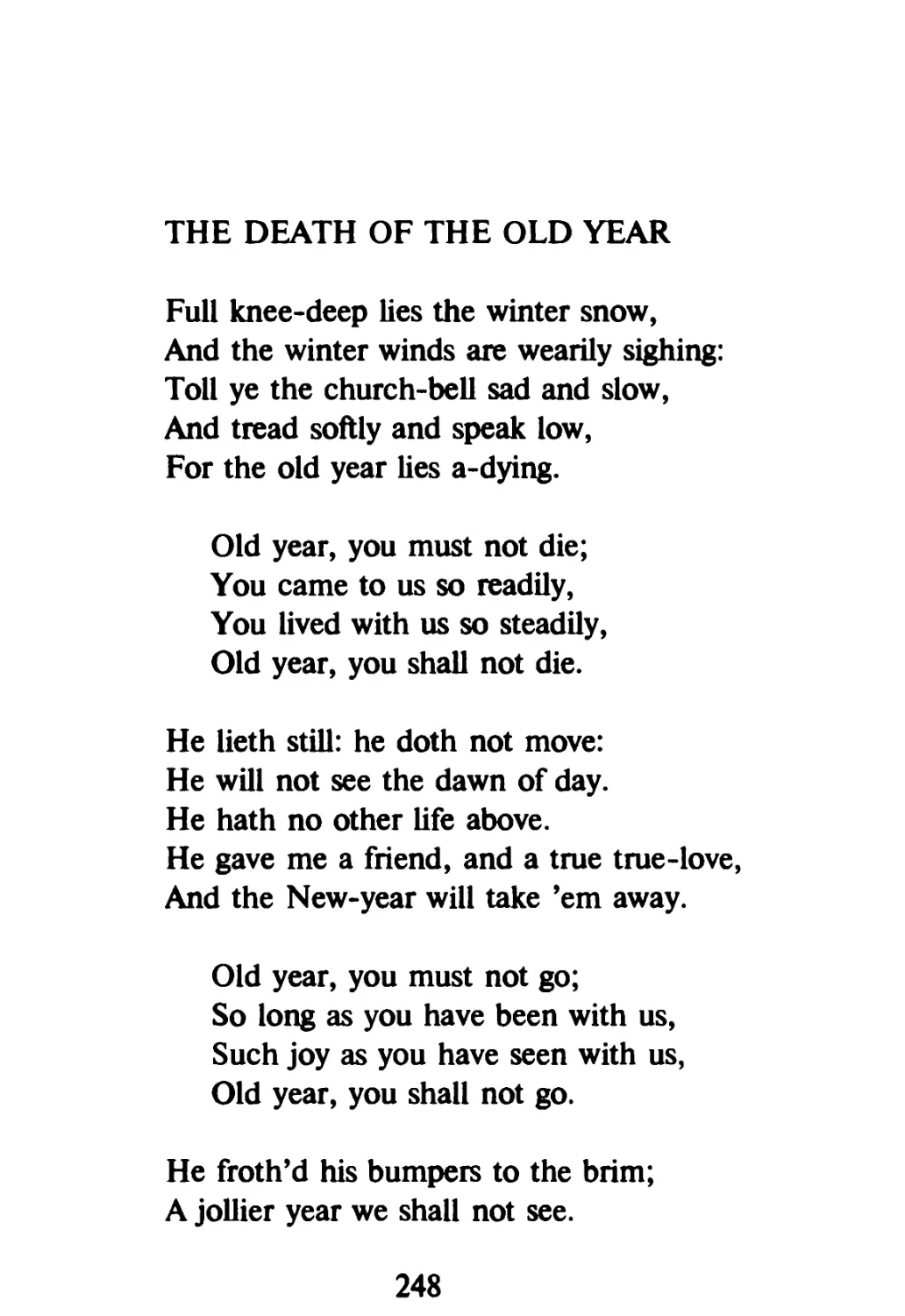 The death of the old year