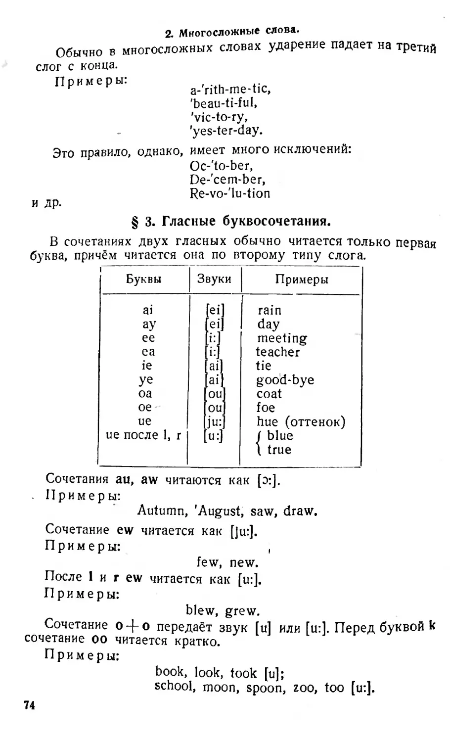 2. Многосложные слова