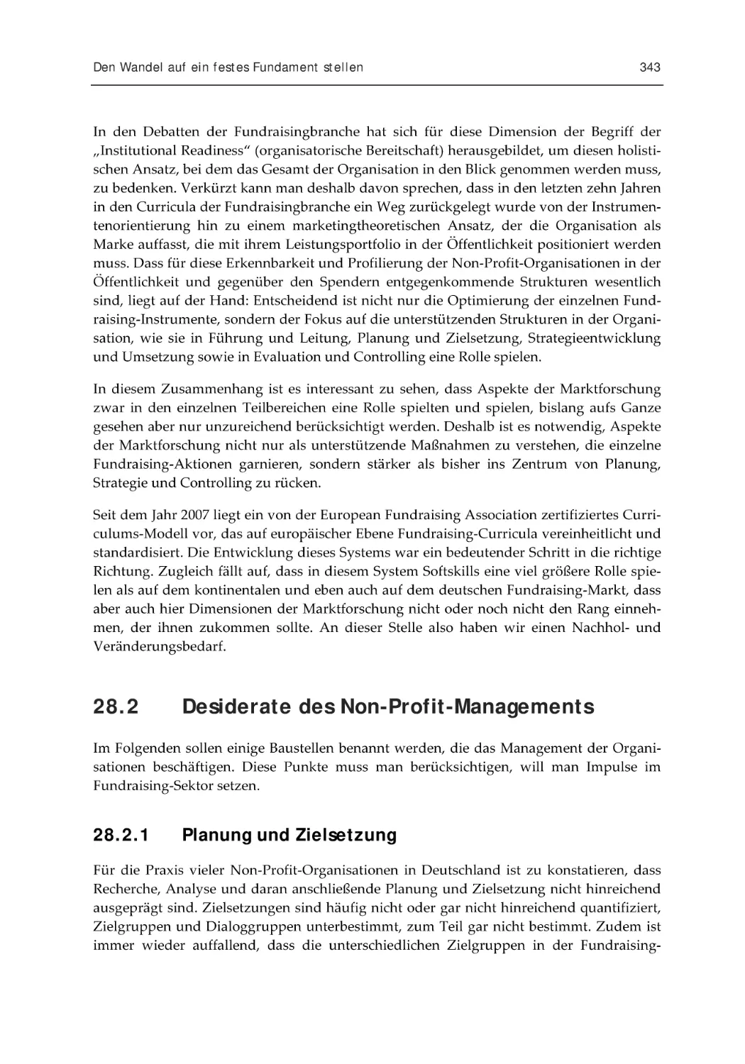 28.2 Desiderate des Non-Profit-Managements
28.2.1 Planung und Zielsetzung