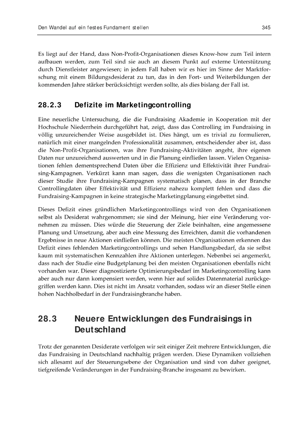 28.2.3 Defizite im Marketingcontrolling
28.3 Neuere Entwicklungen des Fundraisings in Deutschland