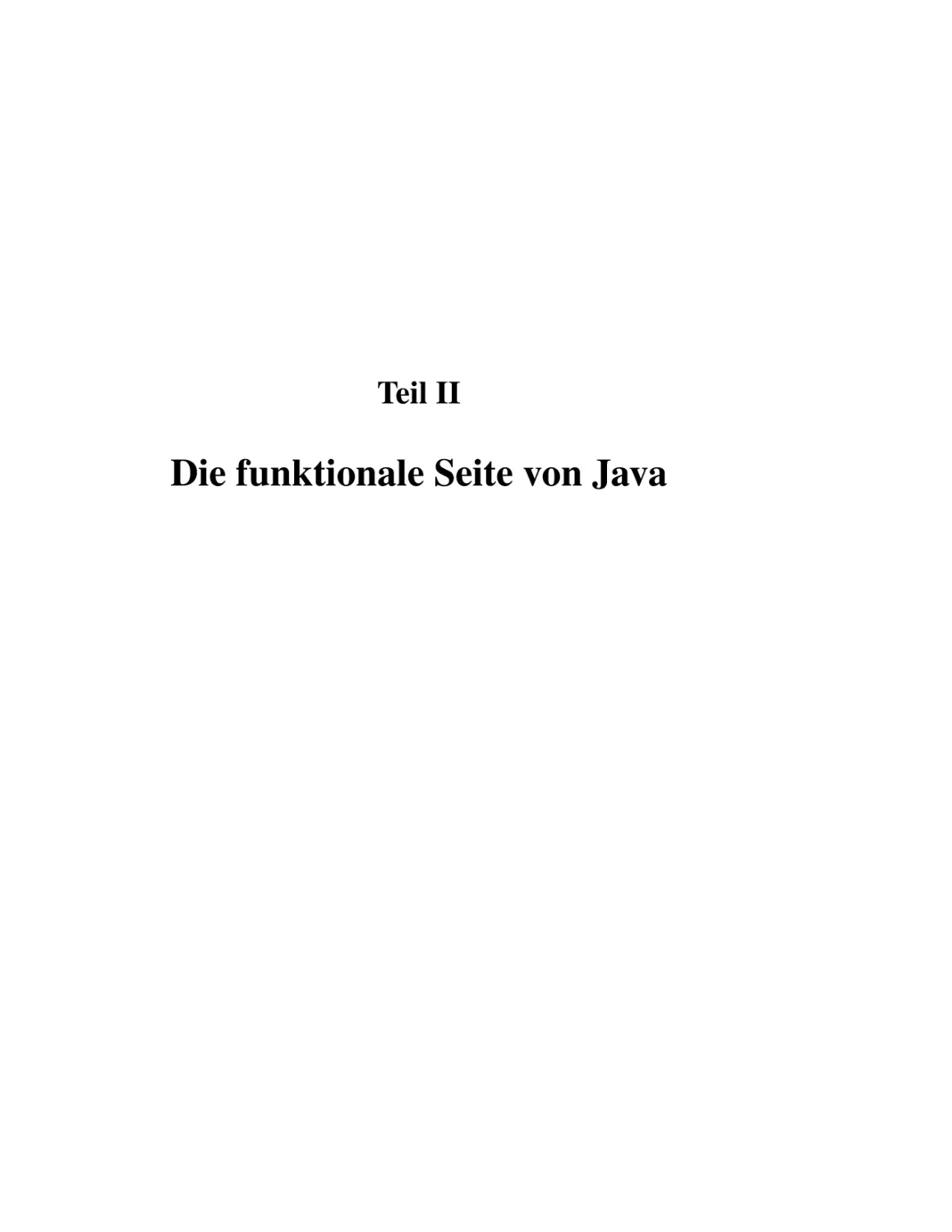 II Die funktionale Seite von Java