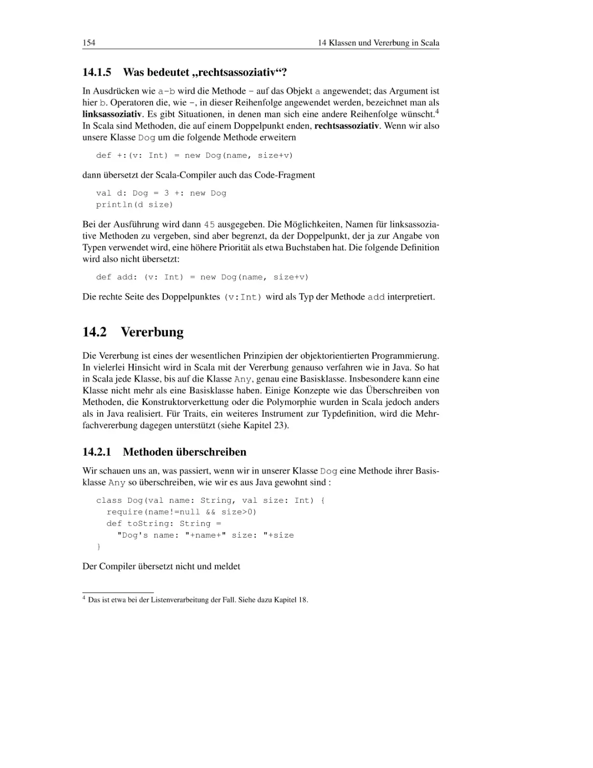 14.1.5 Was bedeutet „rechtsassoziativ“?
14.2 Vererbung
14.2.1 Methoden überschreiben