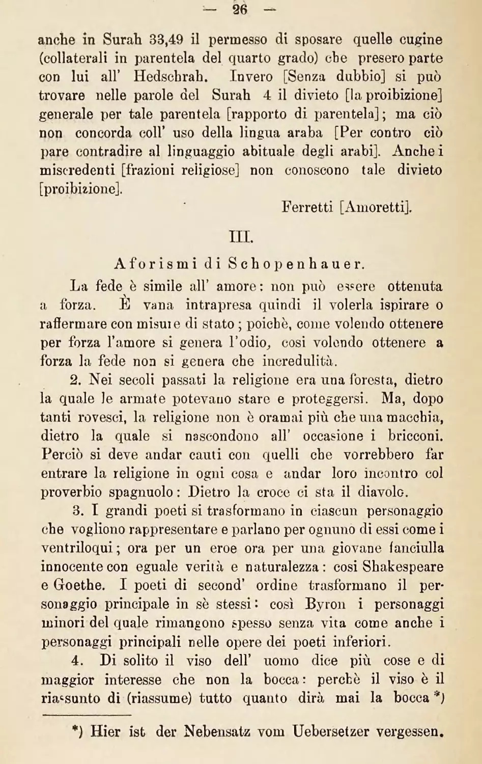 III. Aforismi di Schopenhauer