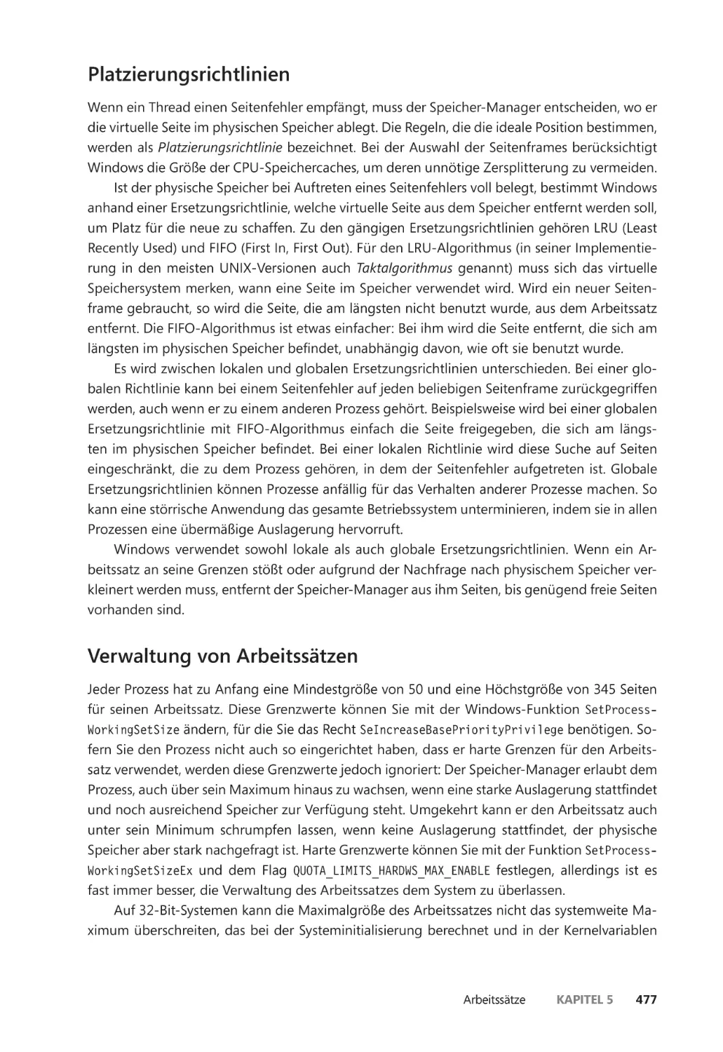 Platzierungsrichtlinien
Verwaltung von Arbeitssätzen