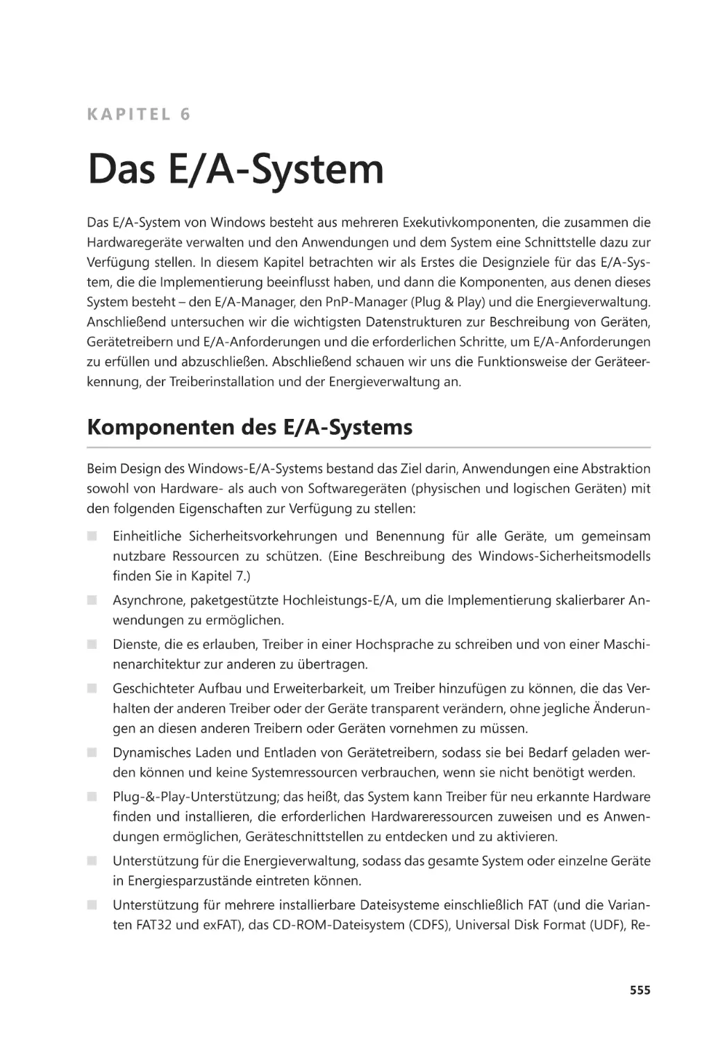 Kapitel 6
Komponenten des E/A-Systems