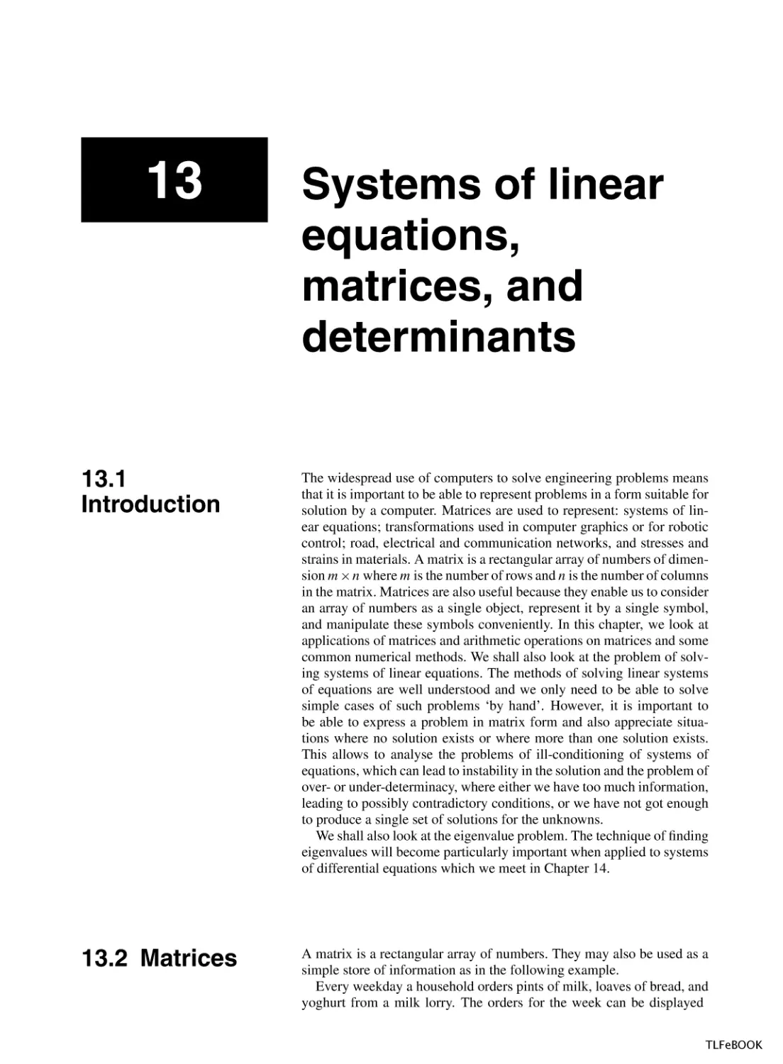 System of Linear Equations, Matrices, and Determinants