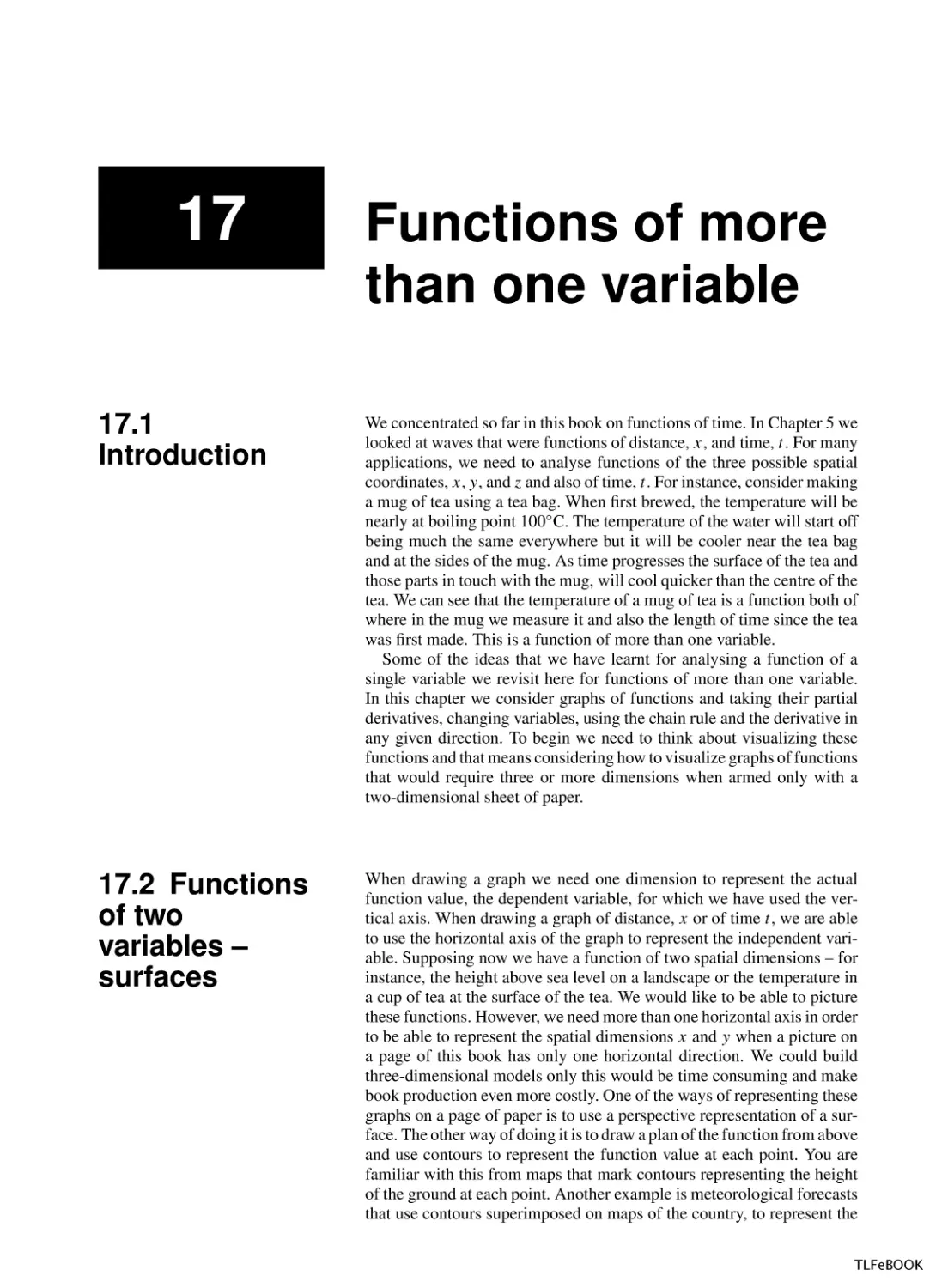 Functions of More than one Variable