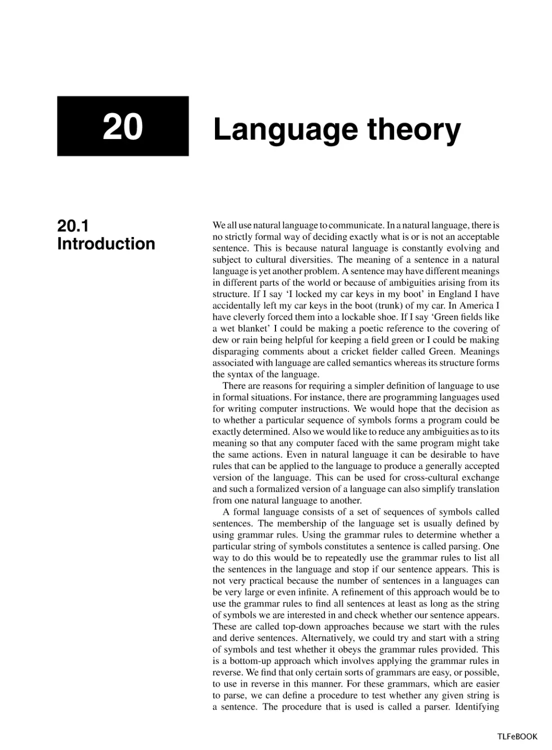 Language Theory