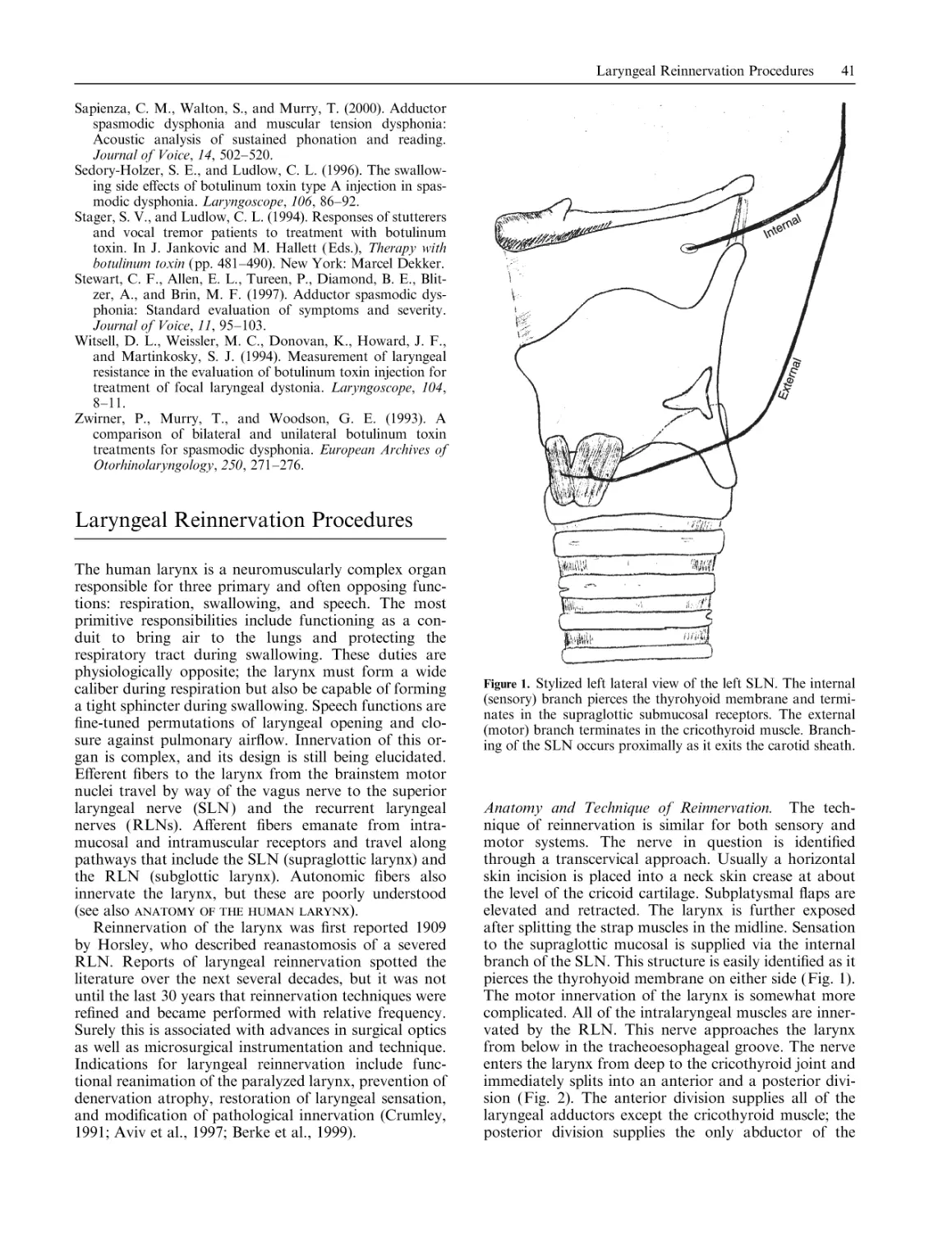 Laryngeal Reinnervation Procedures