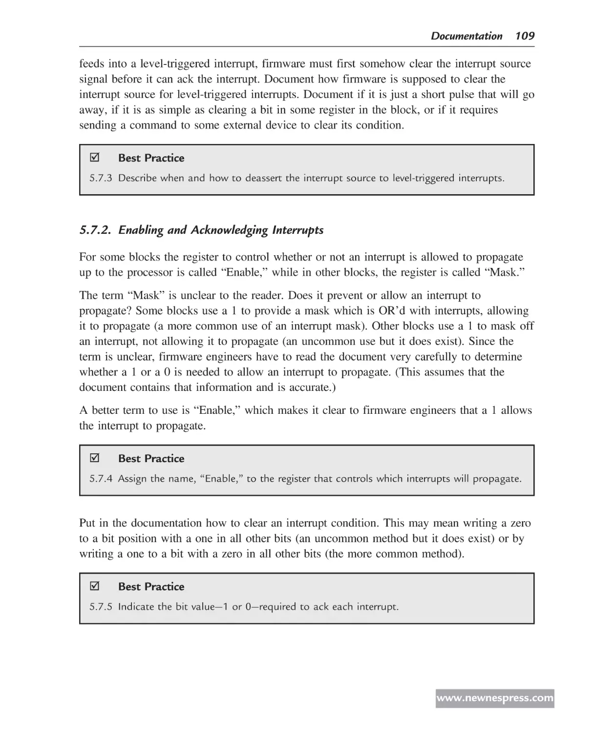 Enabling and Acknowledging Interrupts