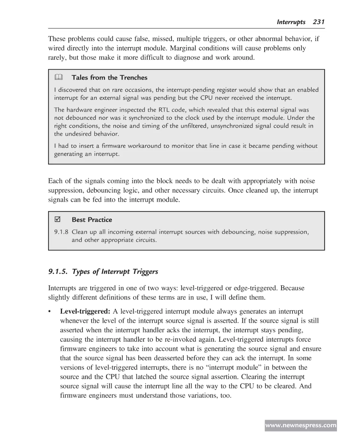 Types of Interrupt Triggers