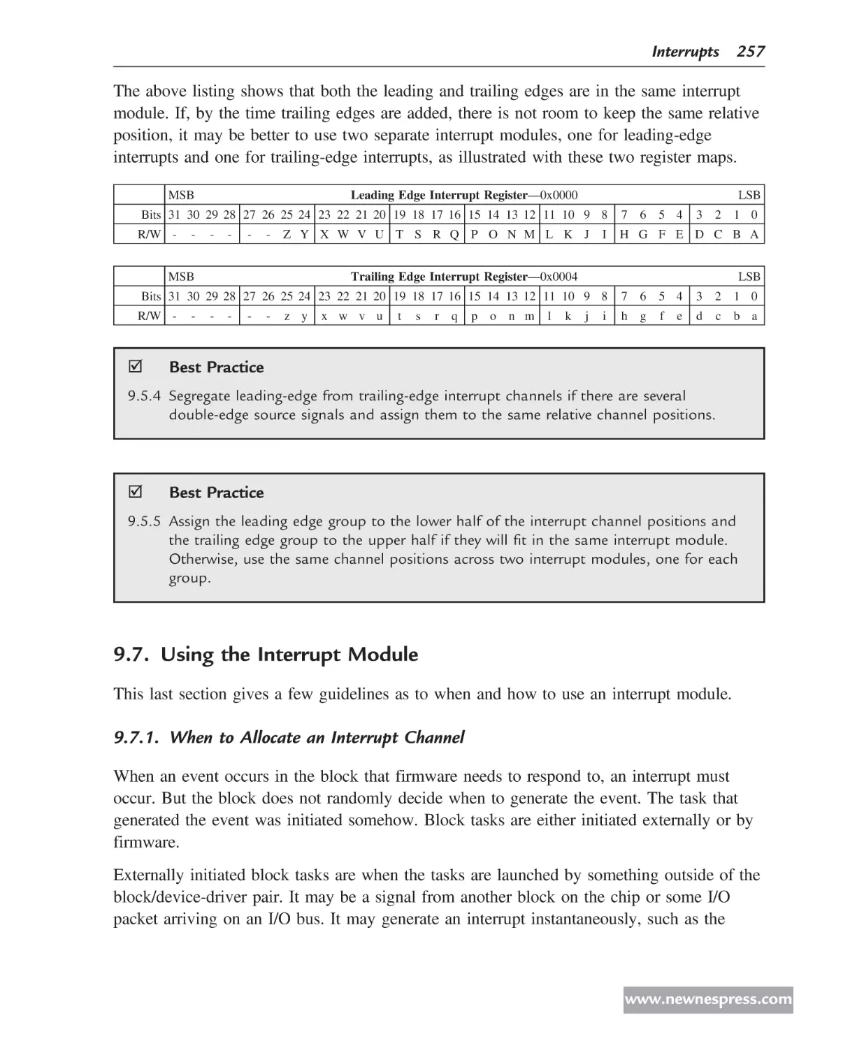 Using the Interrupt Module
When to Allocate an Interrupt Channel