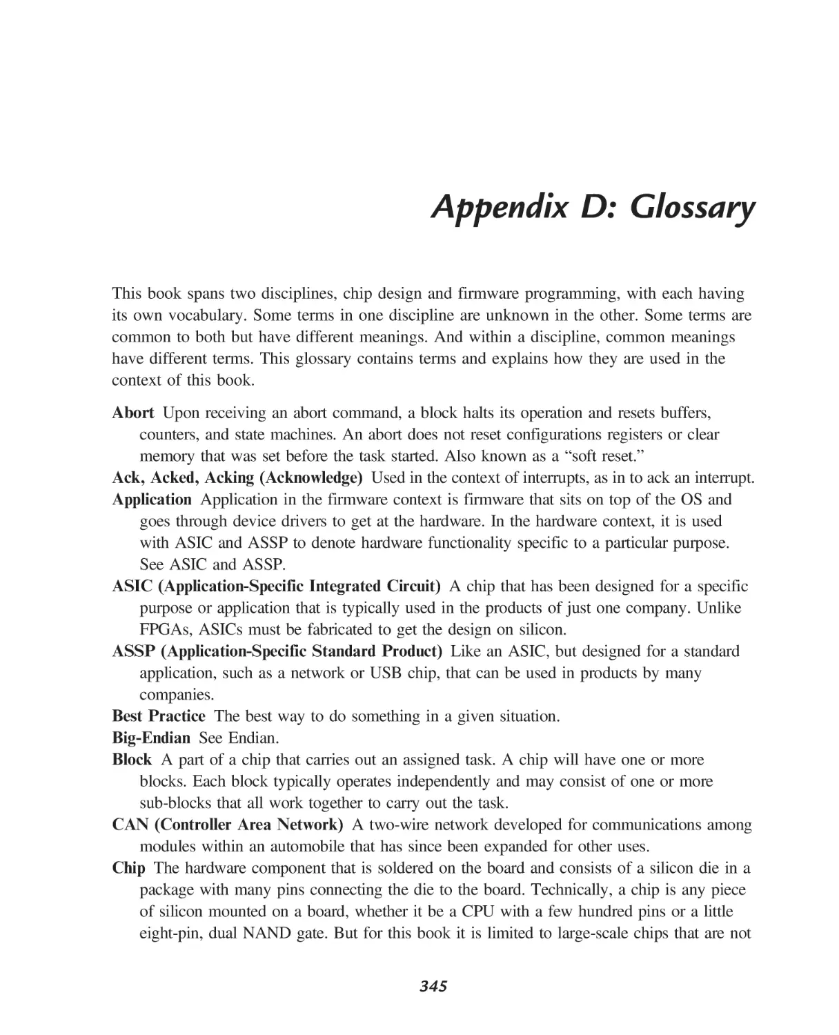 D Glossary