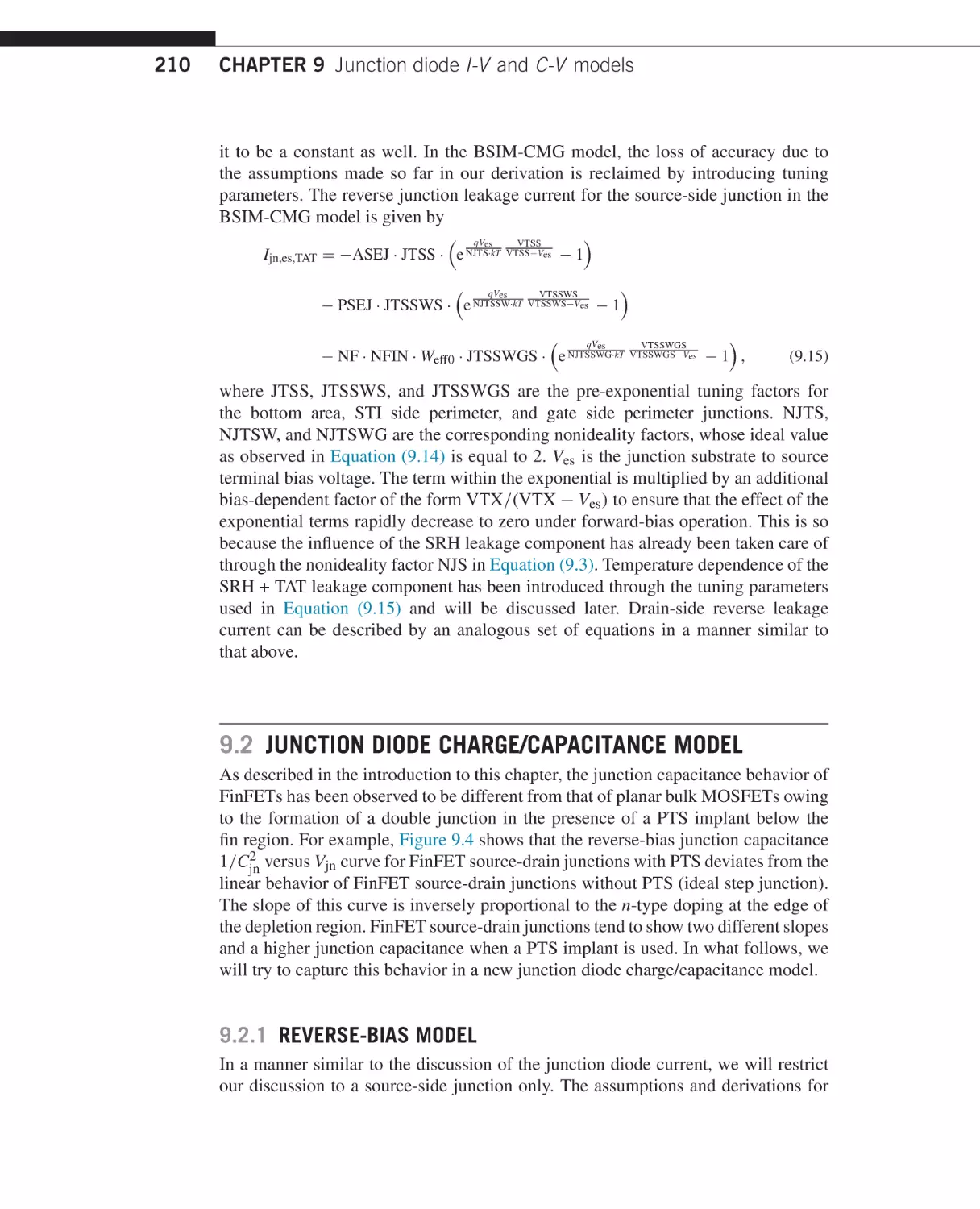 9.2 Junction diode charge/capacitance model
9.2.1 Reverse-bias model