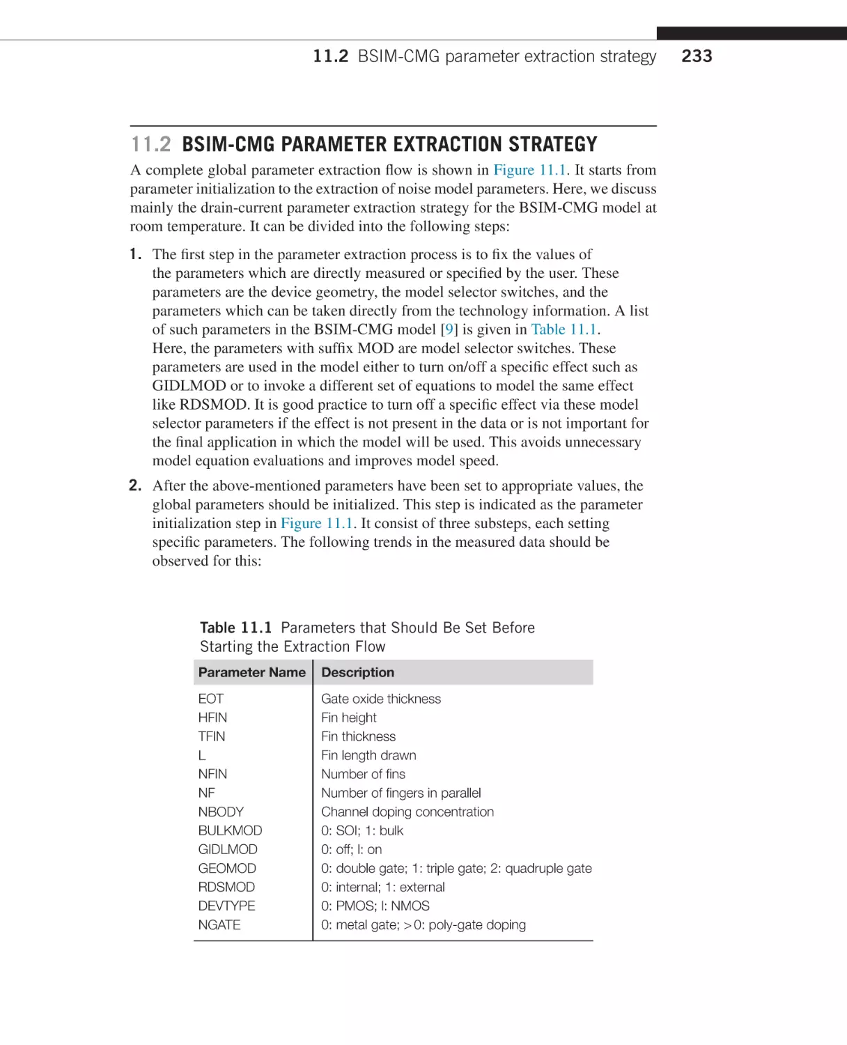 BSIM-CMG parameter extraction strategy