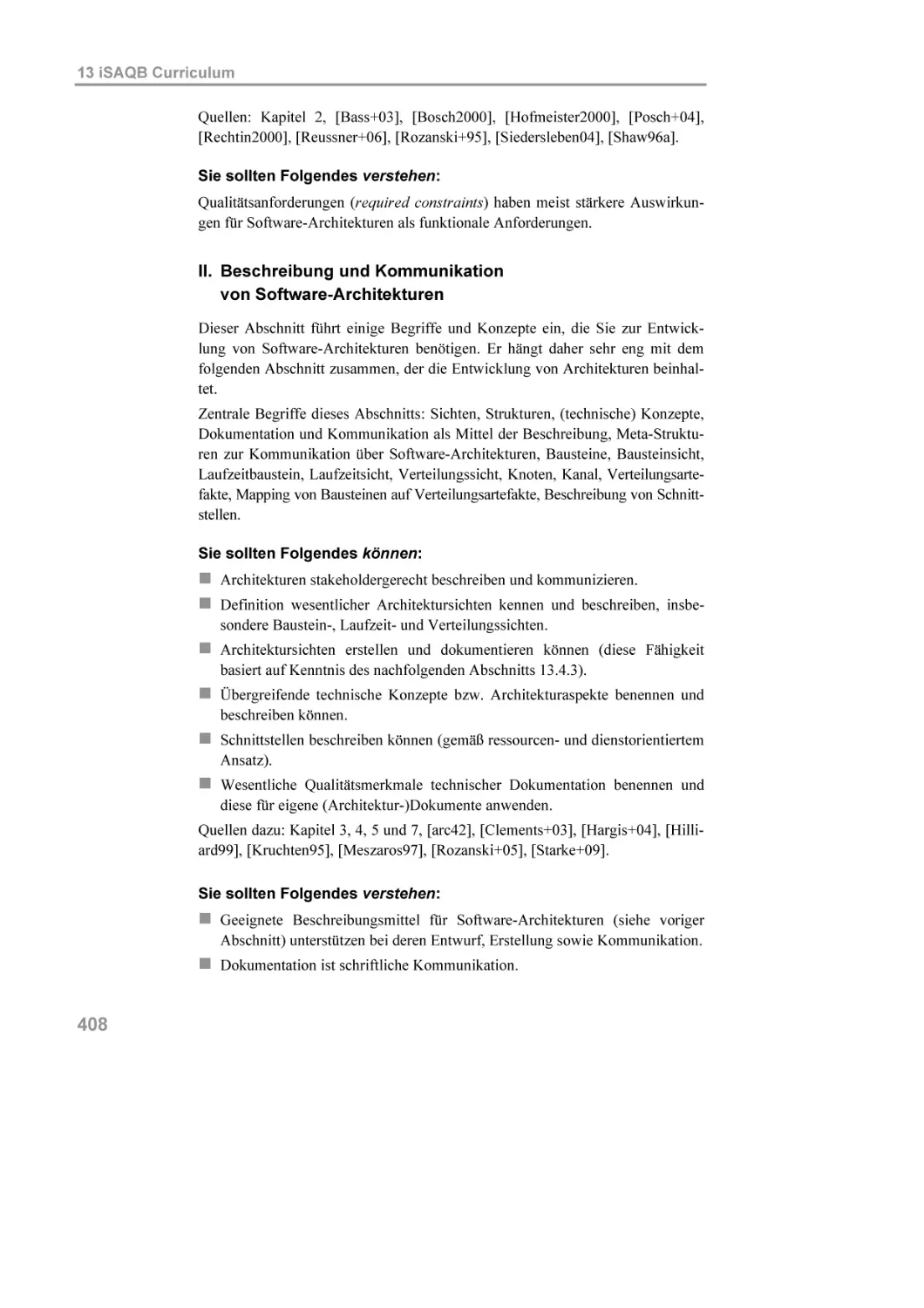 II. Beschreibung und Kommunikation  von Software-Architekturen