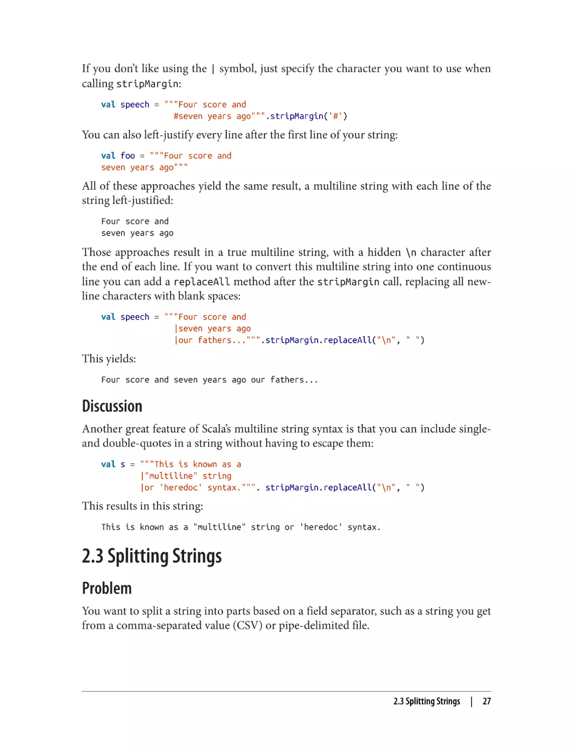 Discussion
2.3 Splitting Strings
Problem